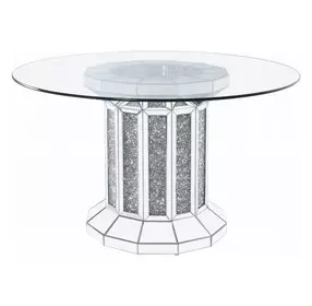 Noralie Silver 52" Round Dining Table