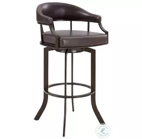 Pharaoh Brown Faux Leather And Auburn Bay 30" Swivel Bar Stool