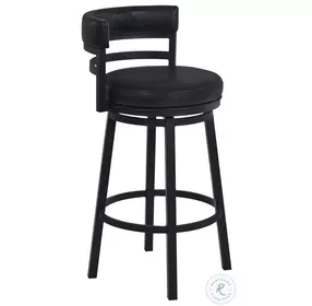 Titana Ford Black PU And Black Powder Coated 30" Swivel Bar Stool