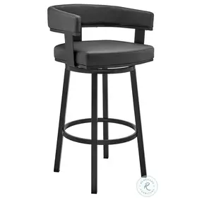 Cohen Black Faux Leather Swivel 30" Bar Stool