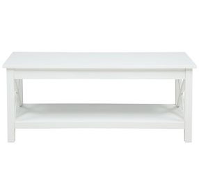 Skyview White Rectangular Lift Top Cocktail Table