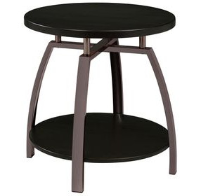 Dacre Dark Grey And Black Nickel Round End Table