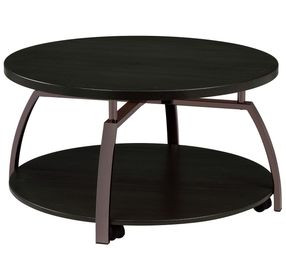 Dacre Dark Grey And Black Nickel Round Coffee Table
