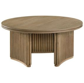 Adina Distressed Light Brown Round Cocktail Table