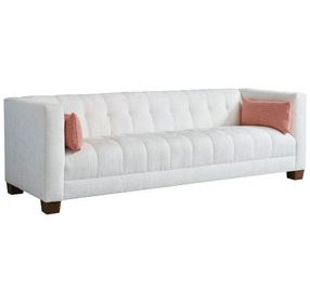 Emilia Kitano White 98" Sofa with Pillows