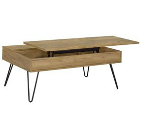 Fanning Golden Oak And Black Lift Top Coffee Table