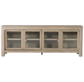 Solano Weathered Mango 71" TV Stand with 2 Glass Doors
