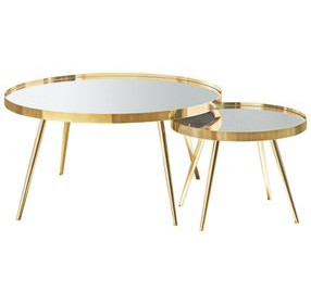 Kaelyn Gold 2 Piece Nesting Coffee Table