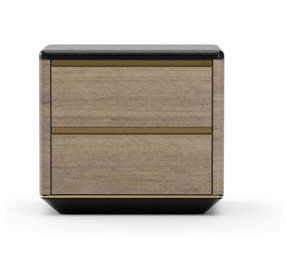 Madera Chocolate Koto Matte and Modern Walnut 2 Drawer Nightstand