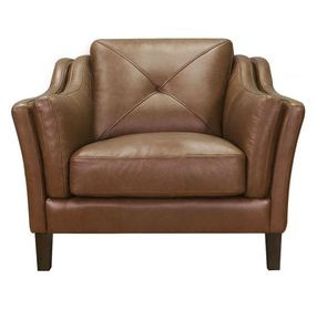 Cassie Latte Leather Upholstered Lounge Chair