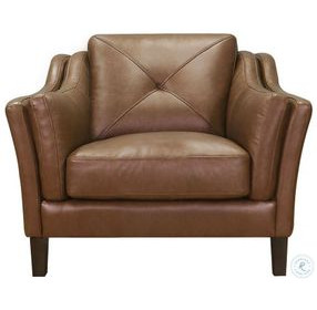 Cassie Latte Leather Upholstered Lounge Chair