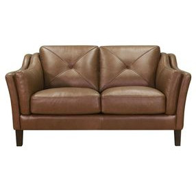 Cassie Latte Leather 62" Loveseat