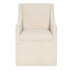 Eleana Beige Upholstered Arm Chair with Casters