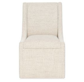 Solara Beige Upholstered Side Chair with Casters