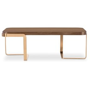 Eleana Medium Brown and Gold Rectangular Cocktail Table
