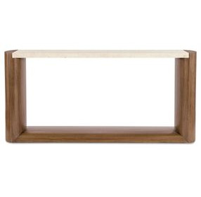 Eleana Medium Brown and Beige 74" Marble Top Console Table