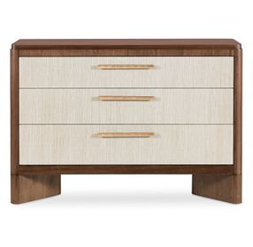 Eleana Medium Brown and Cream 3 Drawer Accent Chest