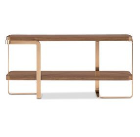 Eleana Medium Brown and Gold 72" Console Table