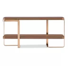Solara Medium Brown and Gold 72" Console Table