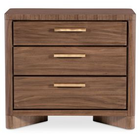 Eleana Medium Brown 3 Drawer Nightstand with USB Charging