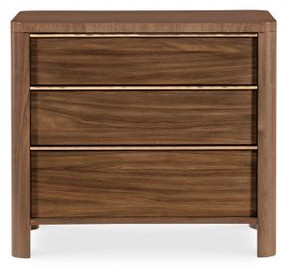 Eleana Medium Brown 3 Drawer Nightstand with Integrated Charging