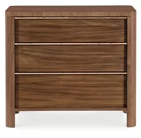Solara Medium Brown 3 Drawer Nightstand with Integrated Charging