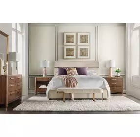 Solara Beige Upholstered Panel Bedroom Set