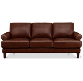 Soleil Brandy Leather 80" Sofa
