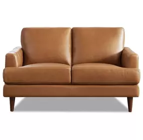 Ada Cognac Leather 57" Loveseat