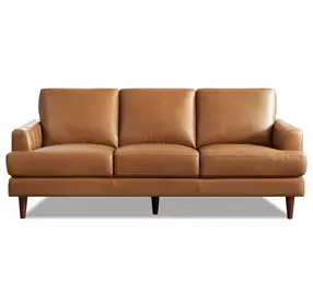 Ada Cognac Leather 80" Sofa