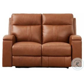 Varden Nutmeg Leather 62" Zero Gravity Power Reclining Loveseat with Power Headrest and USB Charging