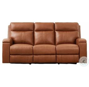 Varden Nutmeg Leather 86" Zero Gravity Power Reclining Sofa with Power Headrest and USB Charging