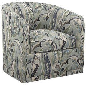 Los Altos Colton Botanical Blue Upholstered Swivel Chair