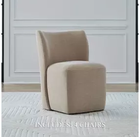 Dining Studio Wicker Upholstered Dining Chair Set of 4