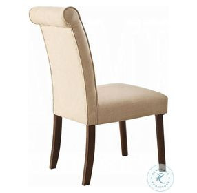 Gasha Beige Linen Side Chair Set of 2
