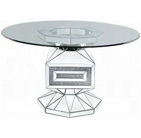 Noralie Clear 52" Round Dining Table