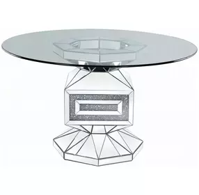 Noralie Clear 52" Round Dining Table