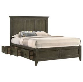 San Mateo Gray King Storage Panel Bed