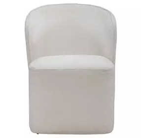 Dining Studio Ivory Upholstered Dining Chair with Casters