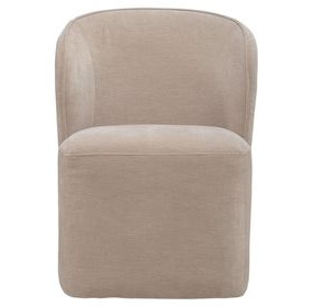 Accent Dining Wicker Upholstered Dining Chair with Casters
