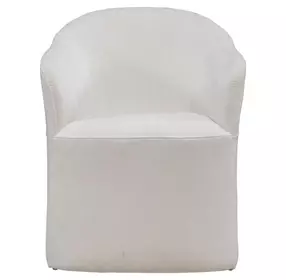 Dining Studio Ivory Upholstered Dining Arm Chair with Casters