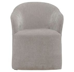 Accent Dining Truffle Upholstered Dining Arm Chair with Casters