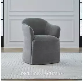 Dining Studio Sapphire Upholstered Dining Arm Chair with Casters Set of 4