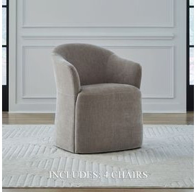 Accent Dining Truffle Upholstered Dining Arm Chair with Casters Set of 4