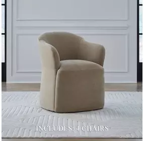 Dining Studio Wicker Upholstered Dining Arm Chair with Casters Set of 4