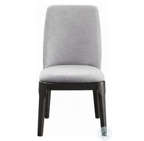 Madan Light Gray Linen and Gray Oak Side Chair Set of 2