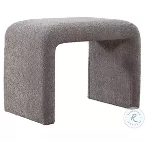 Cascade Falls Satin Espresso Upholstered Accent Stool