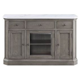 Zumala White and Weathered Oak 3 Door Marble Top Server