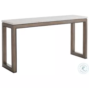 Ariana White Marble And Charcoal Gray Vernay Rectangular Console Table