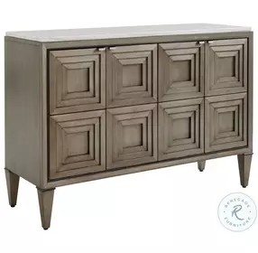 Ariana White Marble And Charcoal Gray Domaine 4 Door Hall Chest